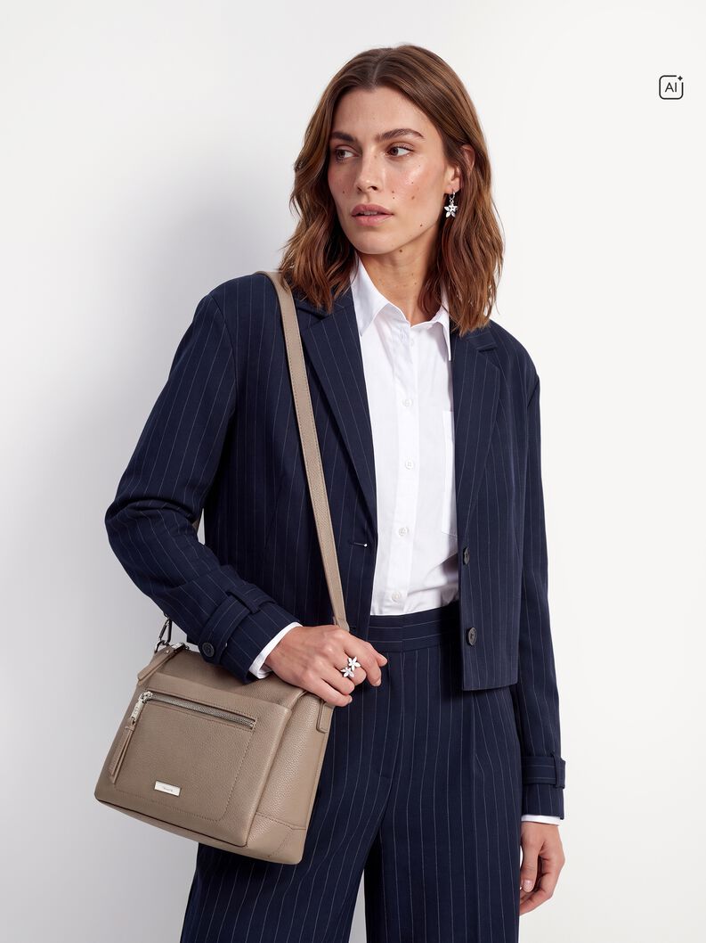 Satchel, taupe, hi-res