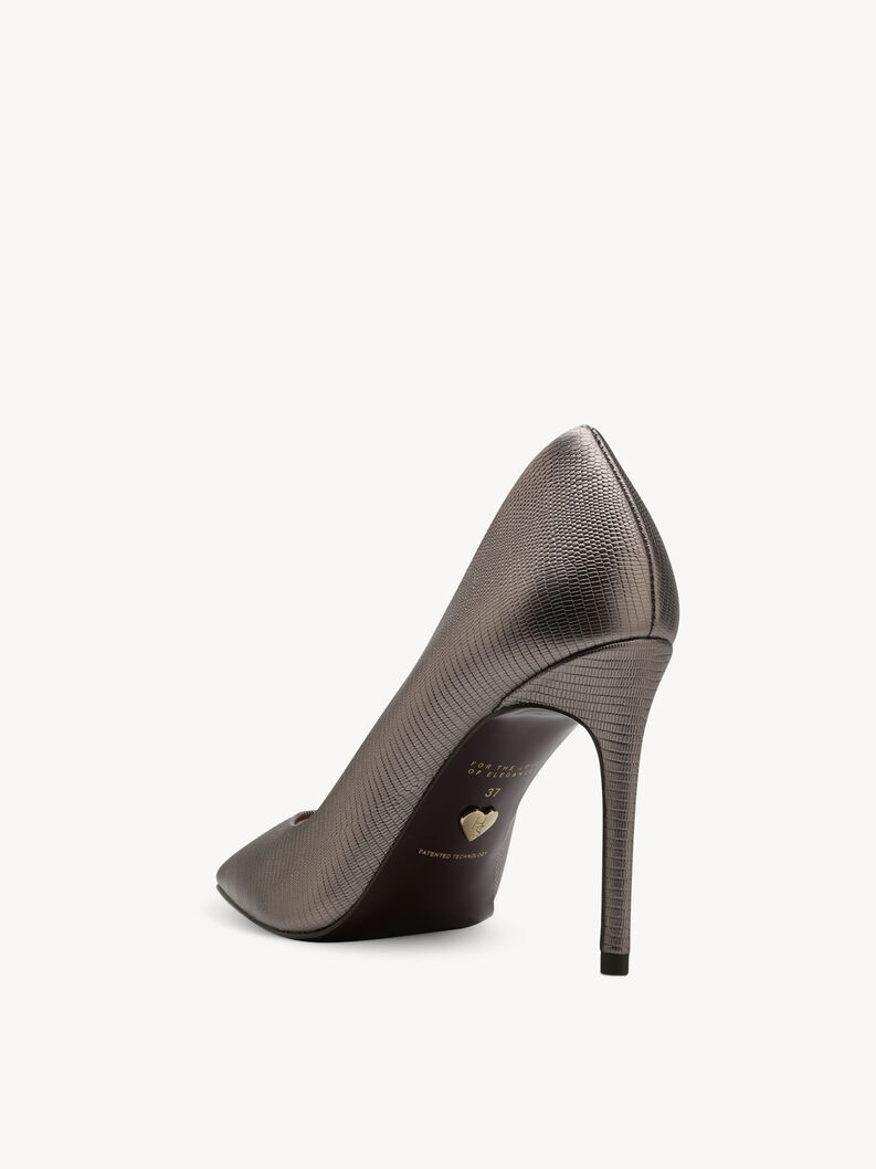 Lederpumps - metallic, PEWTER, hi-res