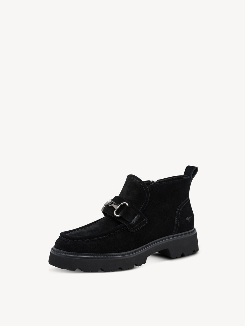 Leren Enkellaarsje - zwart, BLACK SUEDE, hi-res