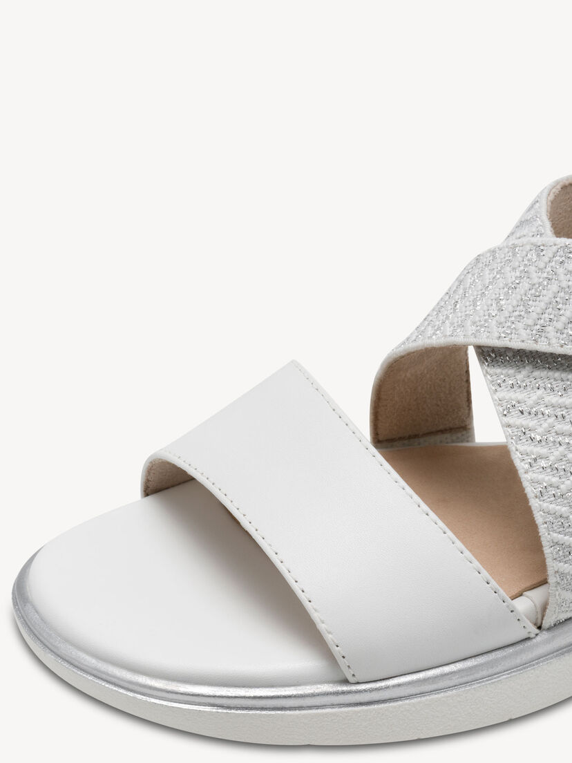 Leren Sandaal - wit, WHITE, hi-res