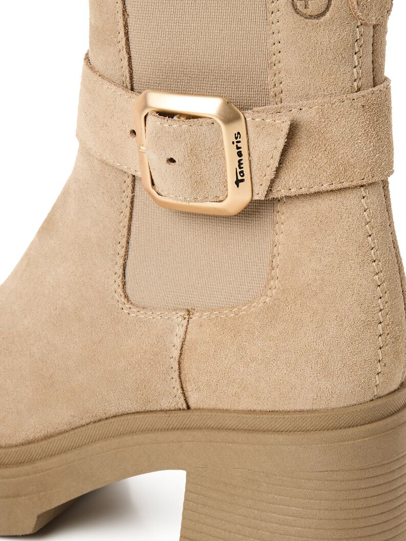 Bottine Chelsea en cuir - beige, beige, hi-res