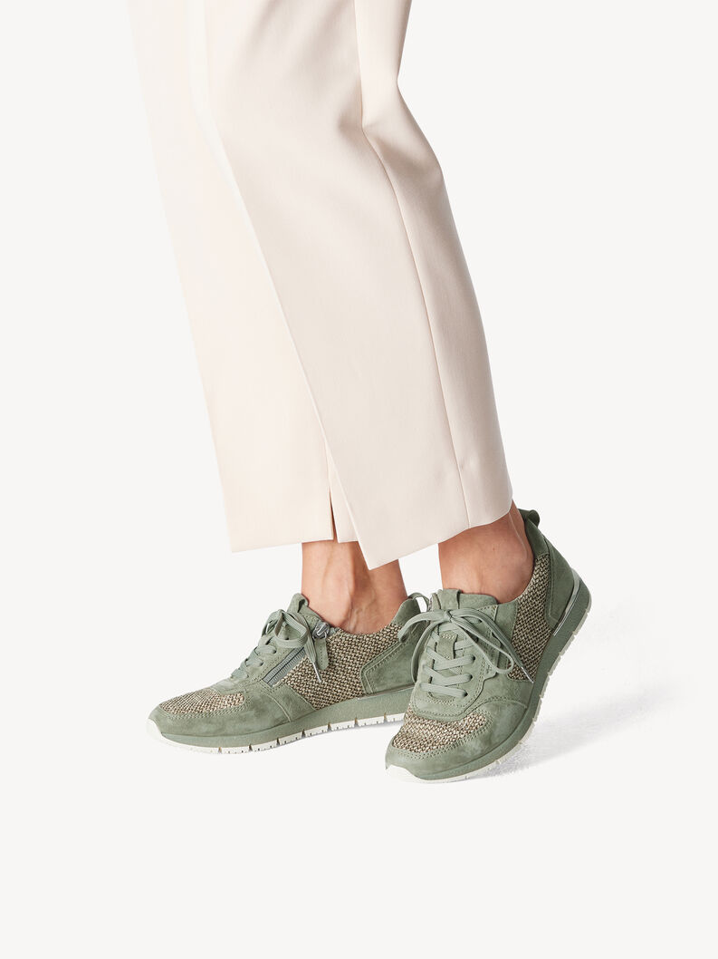 Leather Sneaker - green, SAGE COMB, hi-res