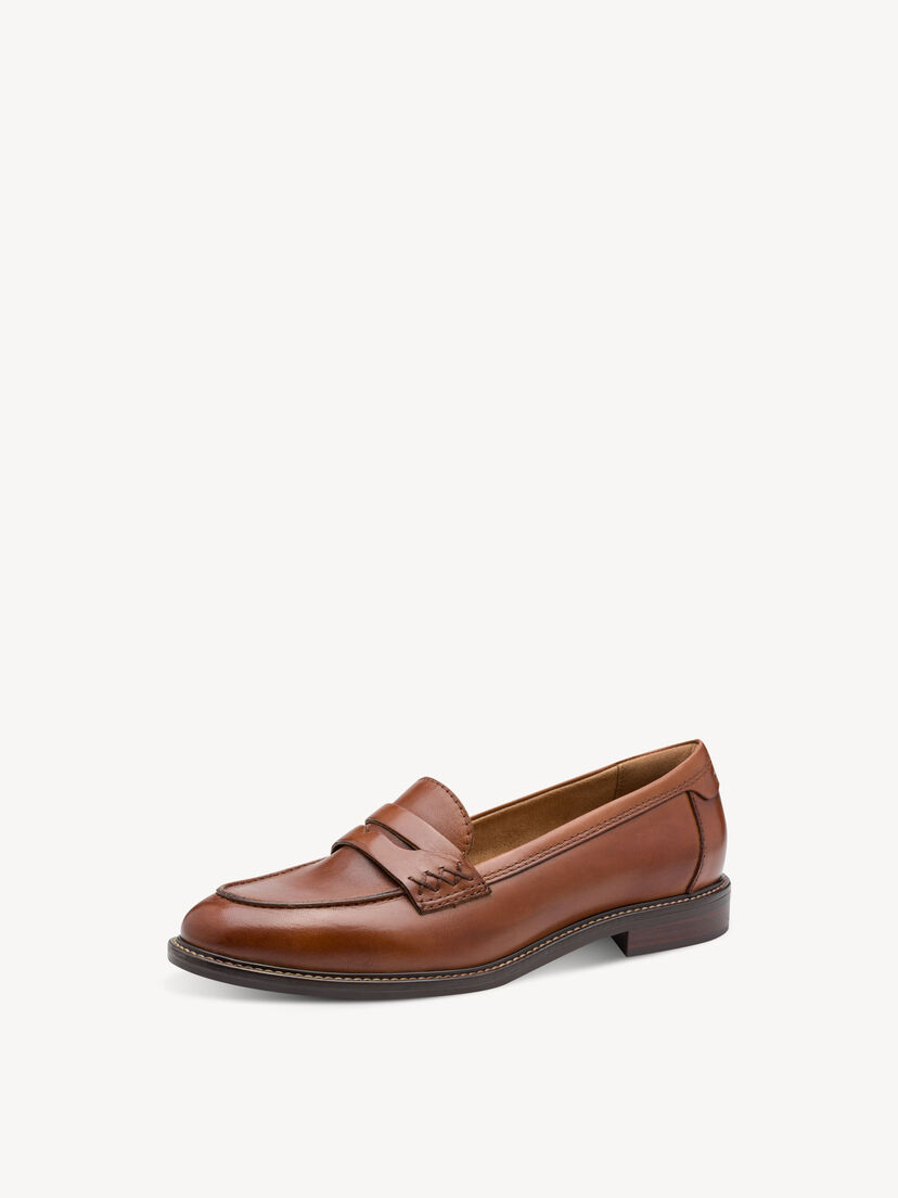Leren Instappers - bruin, COGNAC LEATHER, hi-res