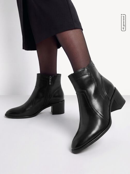 Stivaletti, BLACK LEATHER, hi-res