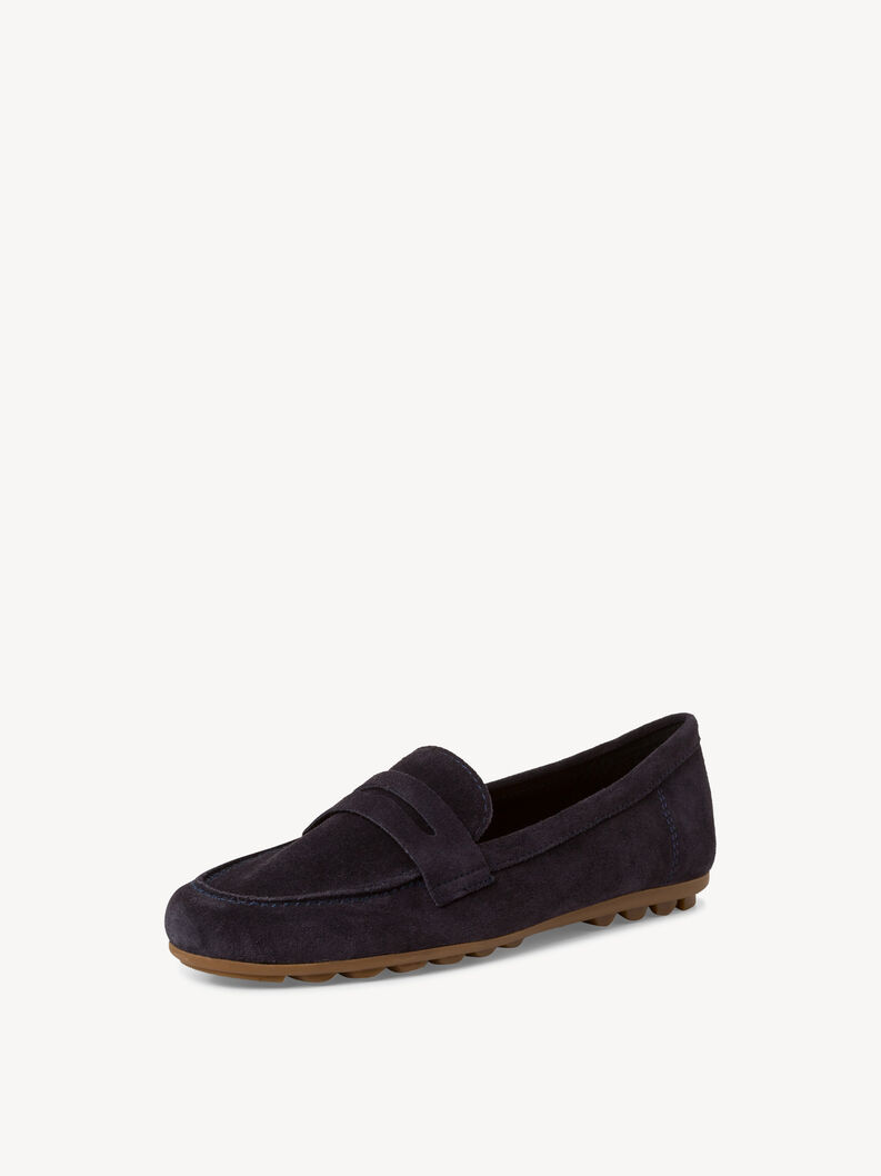 Mocassin en cuir - bleu, NAVY, hi-res