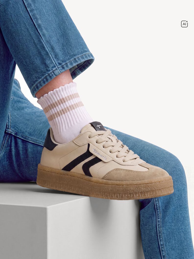 Ledersneaker - beige, BEIGE COMB, hi-res