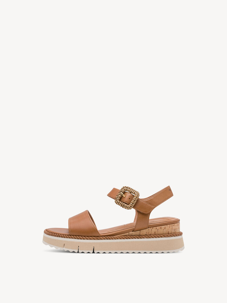 Sandale &agrave; talon, COGNAC, hi-res