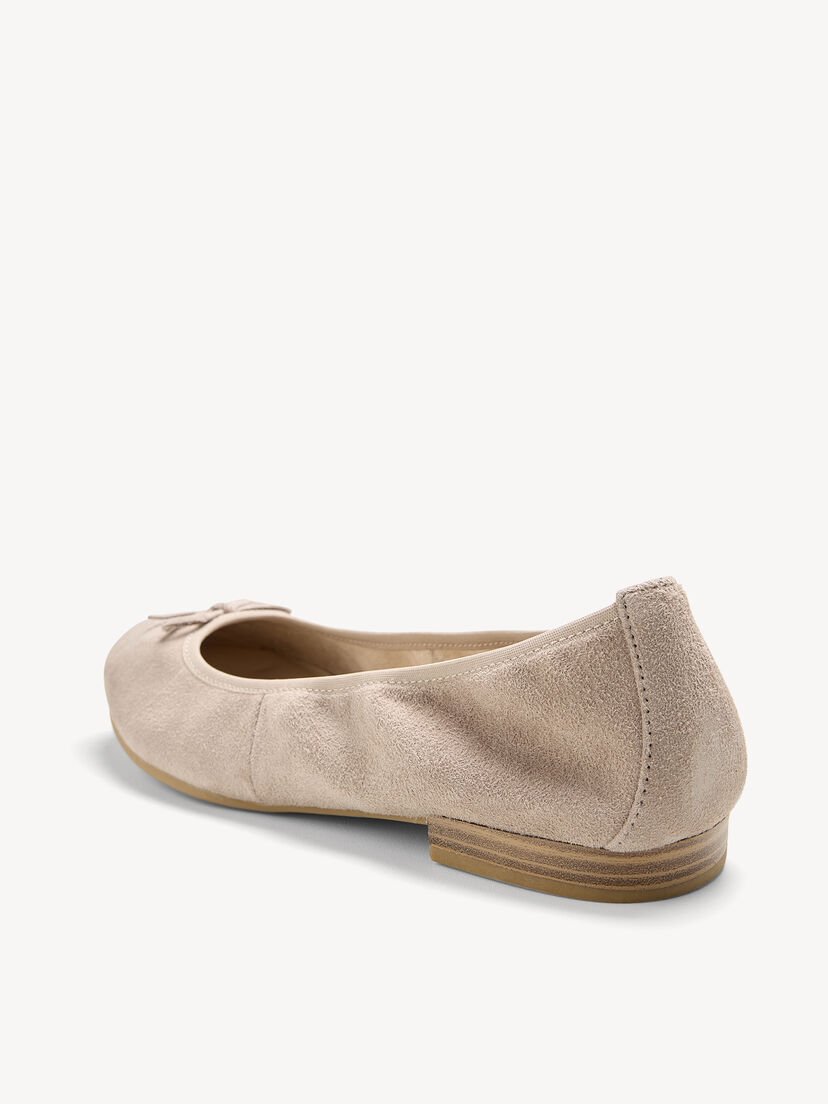 Leren Ballerina - beige, TAUPE, hi-res