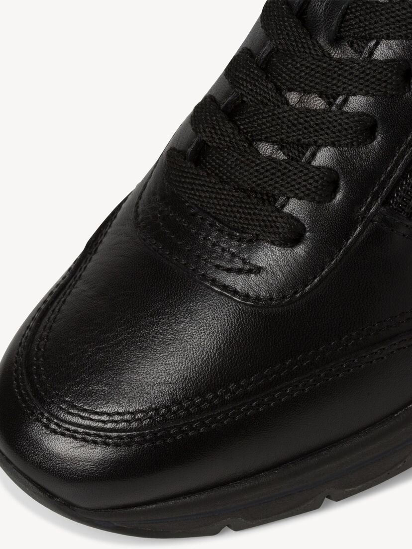 Leren Sneaker - zwart, BLACK LEATHER, hi-res