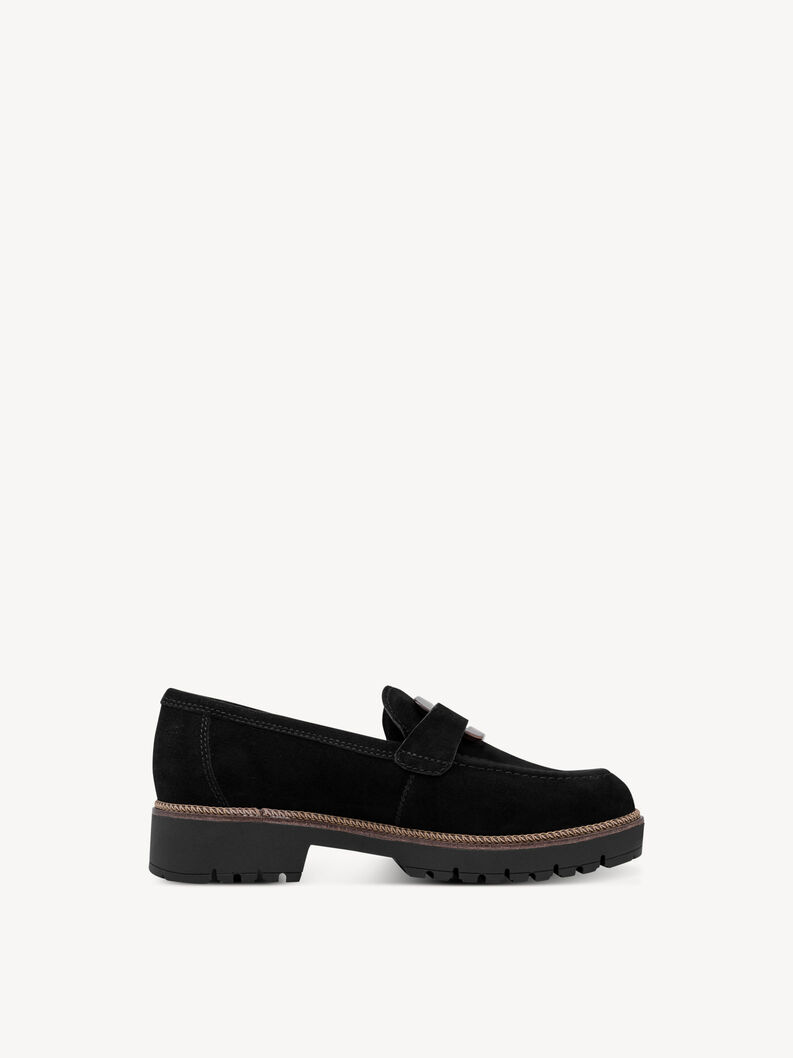 Slipper en cuir - noir, BLACK, hi-res