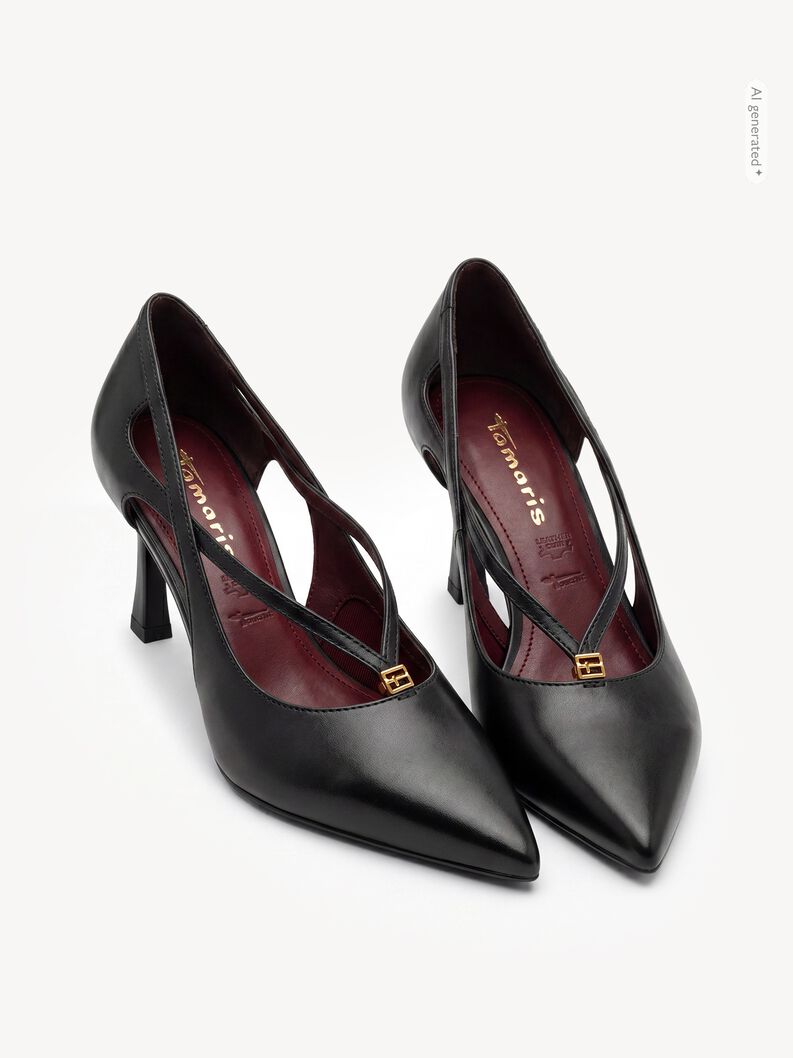 Pumps, BLACK LEATHER, hi-res