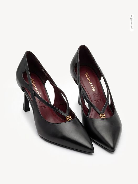 Pumps, BLACK LEATHER, hi-res