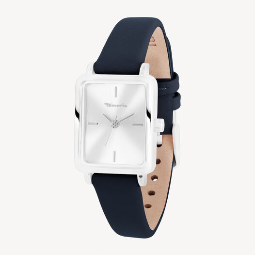 Horloge, silber-blau, hi-res