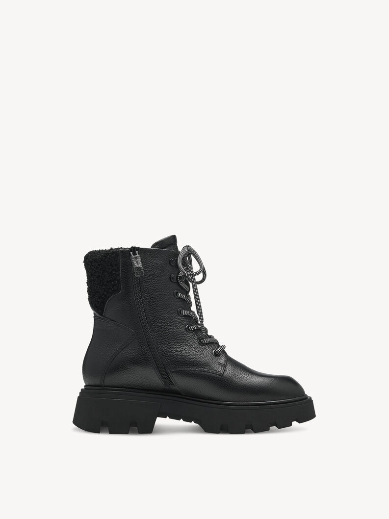 Lederstiefelette - schwarz Warmfutter, BLACK LEATHER, hi-res