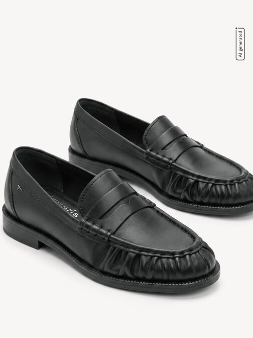 Slipper, BLACK LEATHER, hi-res
