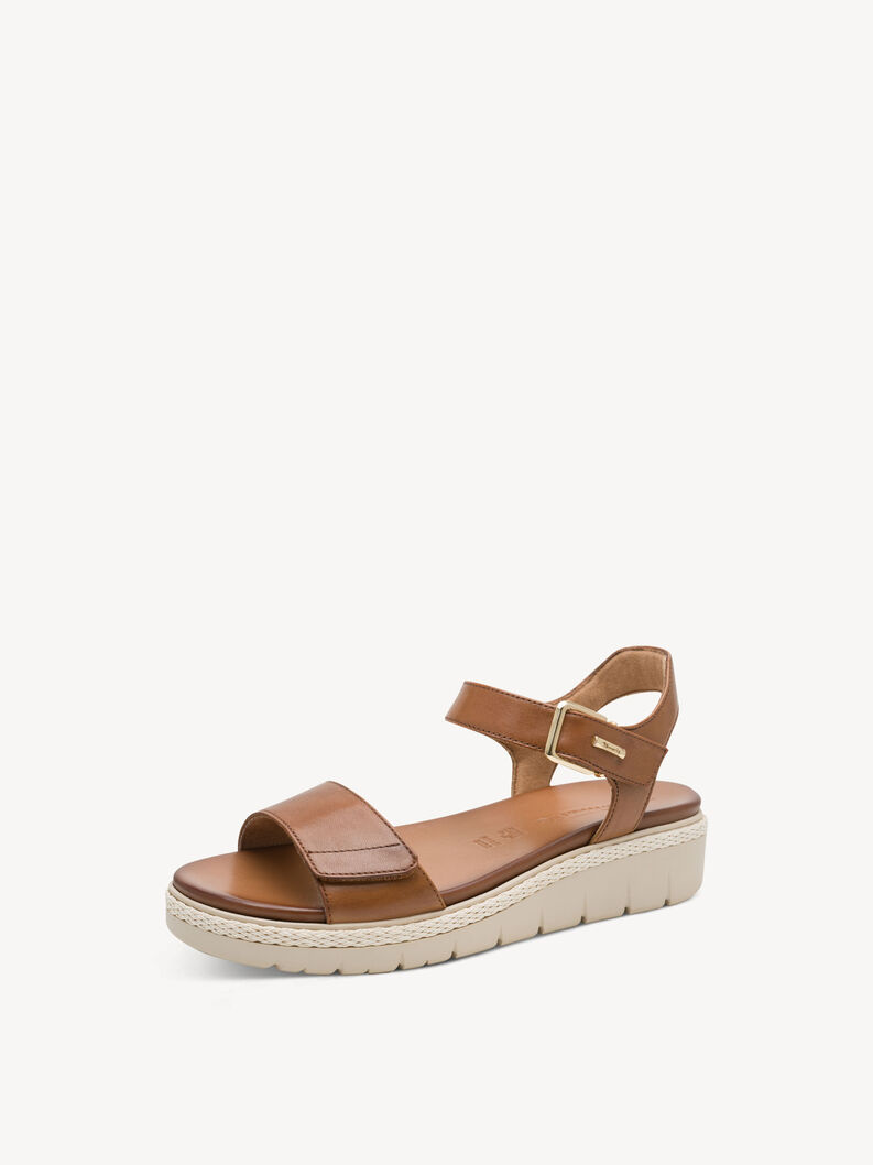 Ledersandalette - braun, COGNAC LEATHER, hi-res