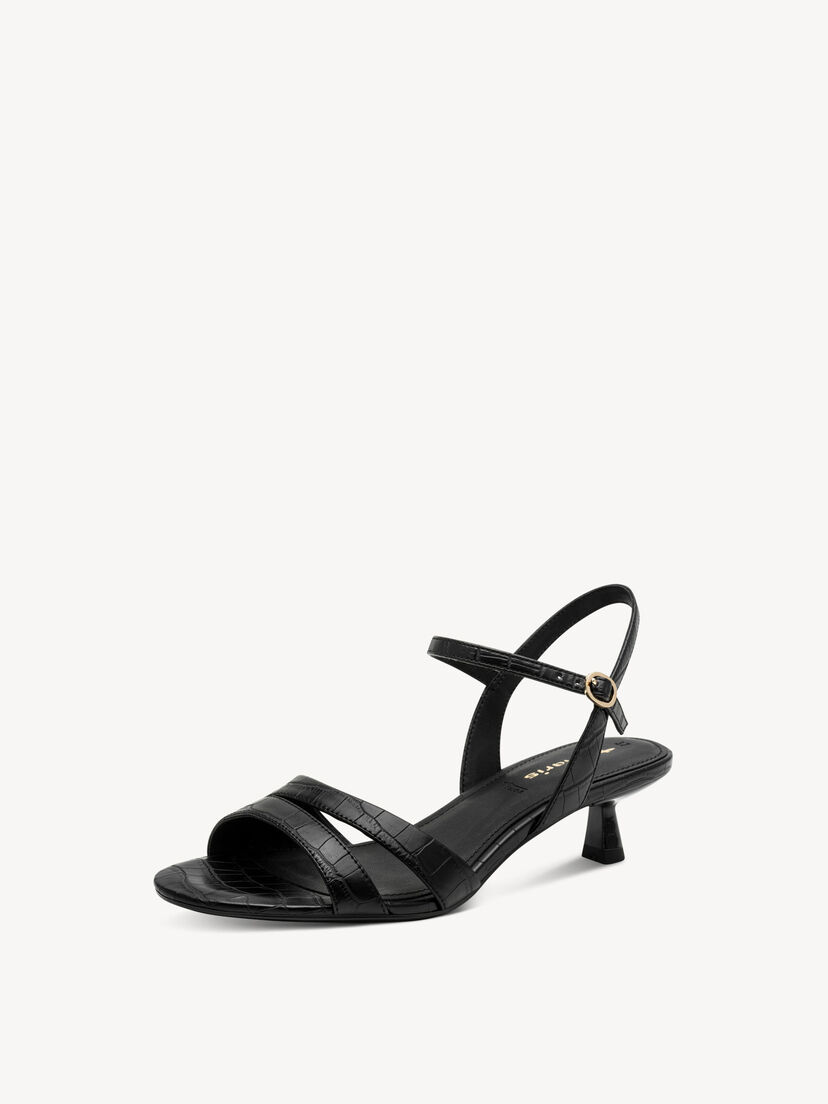 Sandaaltje - zwart, BLACK CROCO, hi-res