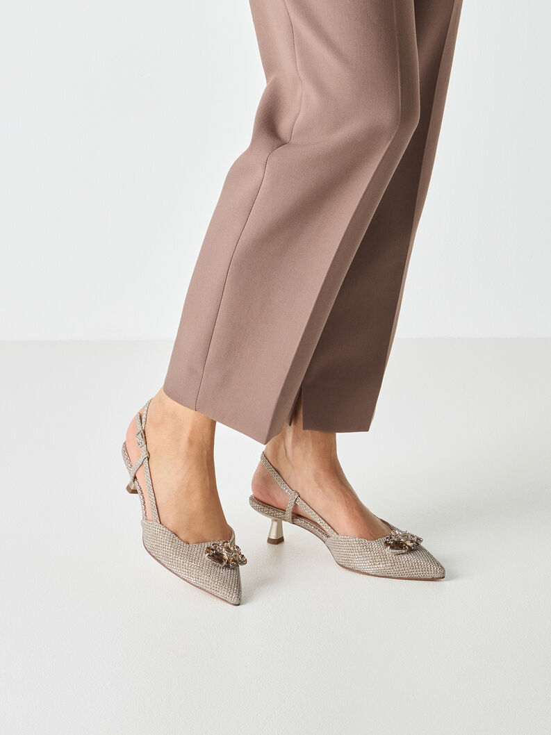 Sling pumps - grey, PEARL GLAM, hi-res