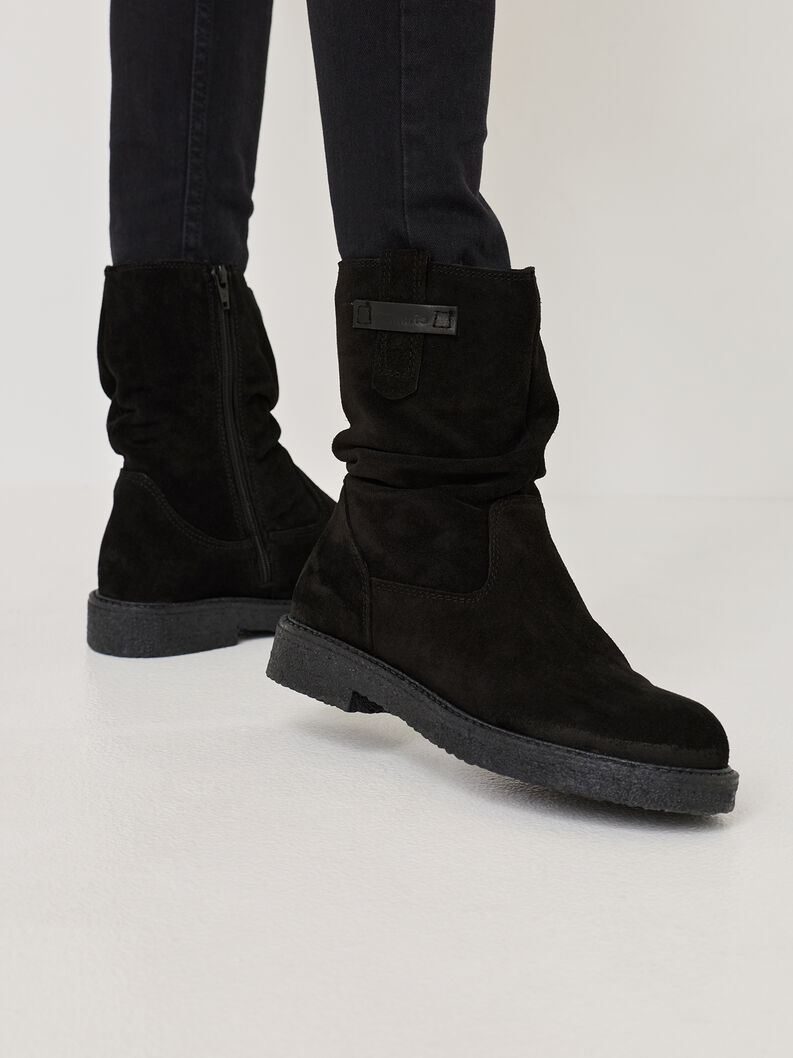 Lederstiefelette - schwarz, BLACK, hi-res