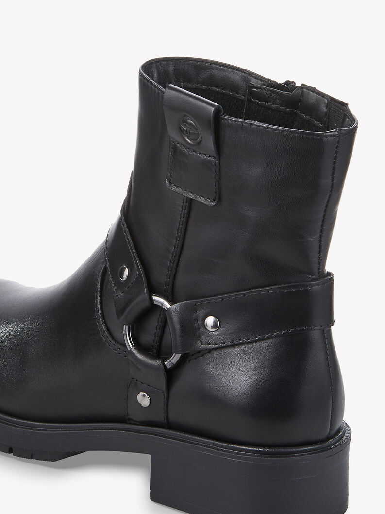 Lederstiefelette - schwarz, BLACK, hi-res