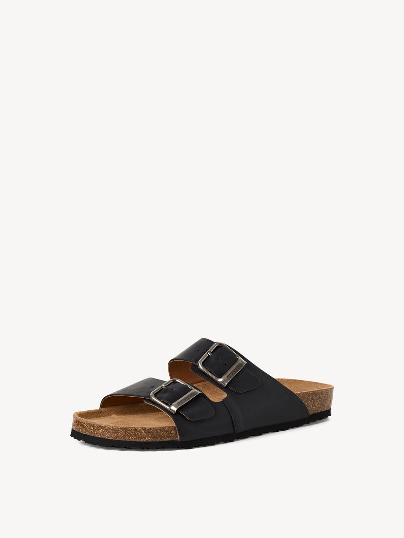 Leren Slipper - zwart, BLACK PULL-UP, hi-res