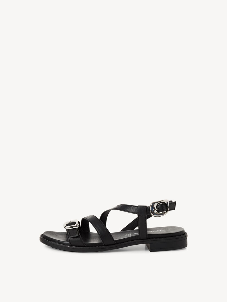 Leather Sandal - black, BLACK, hi-res