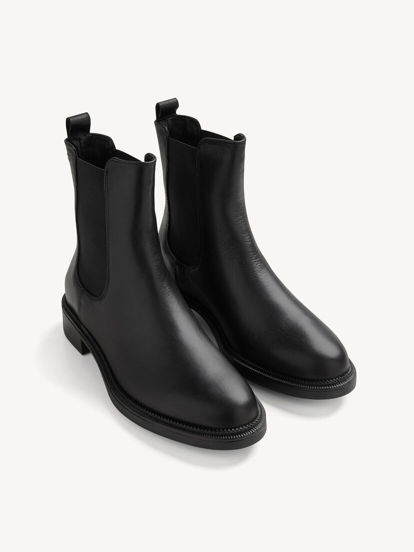 Leren Chelseaboot - zwart, BLACK, hi-res
