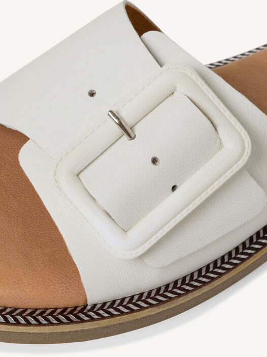 Slipper, WHITE LEATHER, hi-res