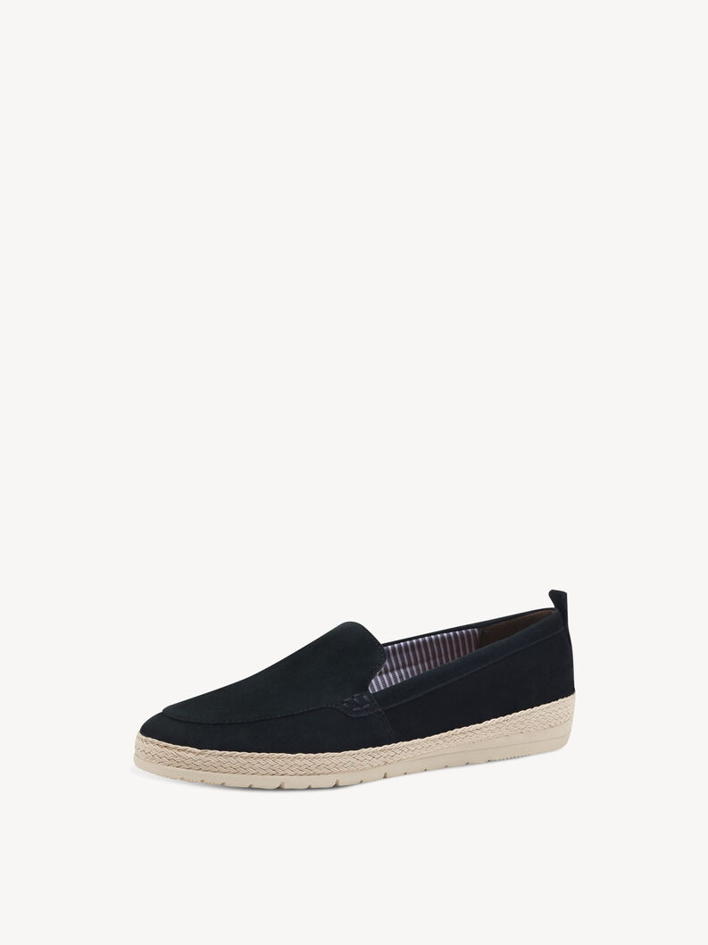 Slipper en cuir - bleu, NAVY, hi-res