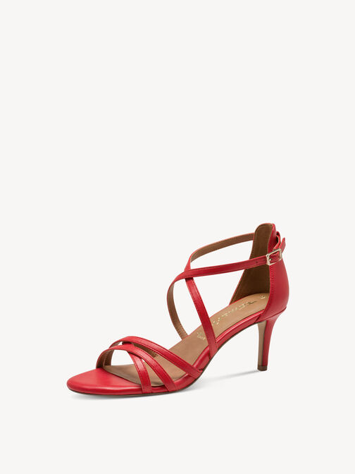 Sandale à talon, RED, hi-res