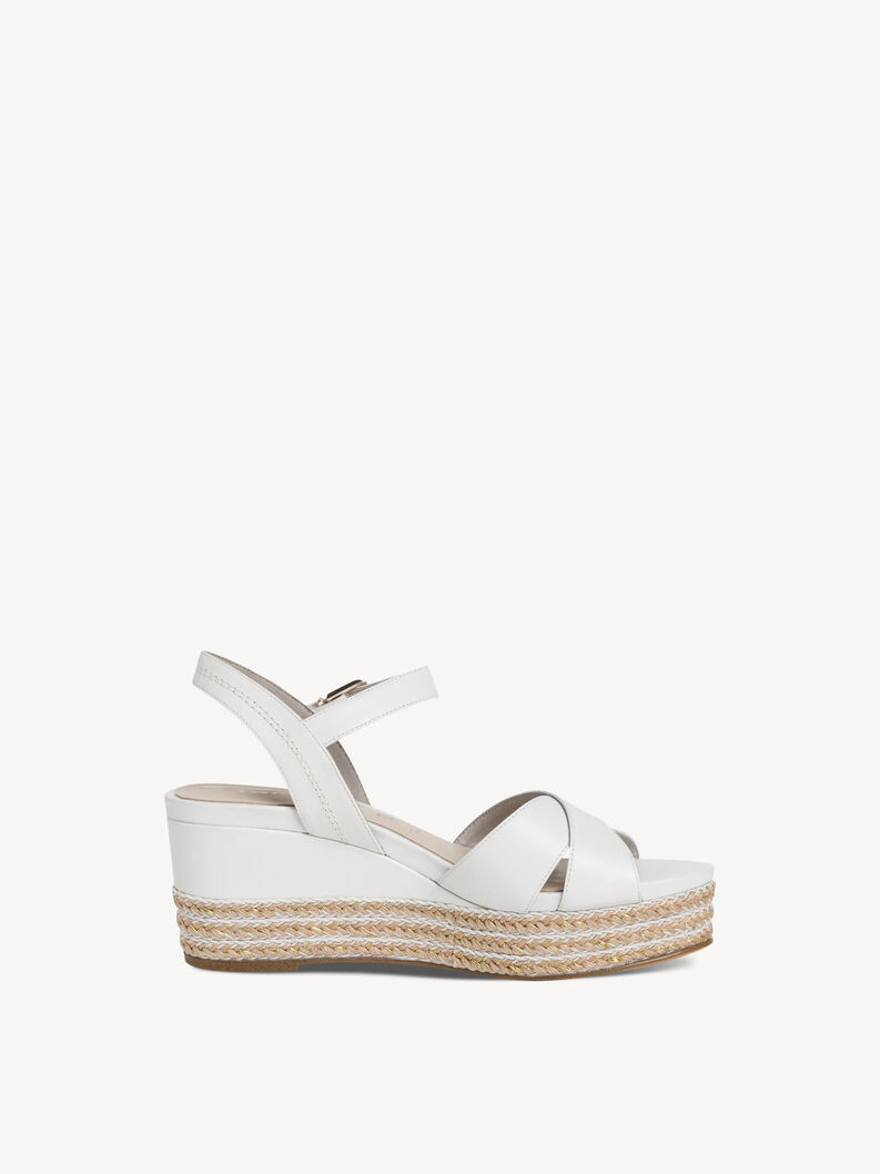 Heeled sandal, WHITE LEATHER, hi-res