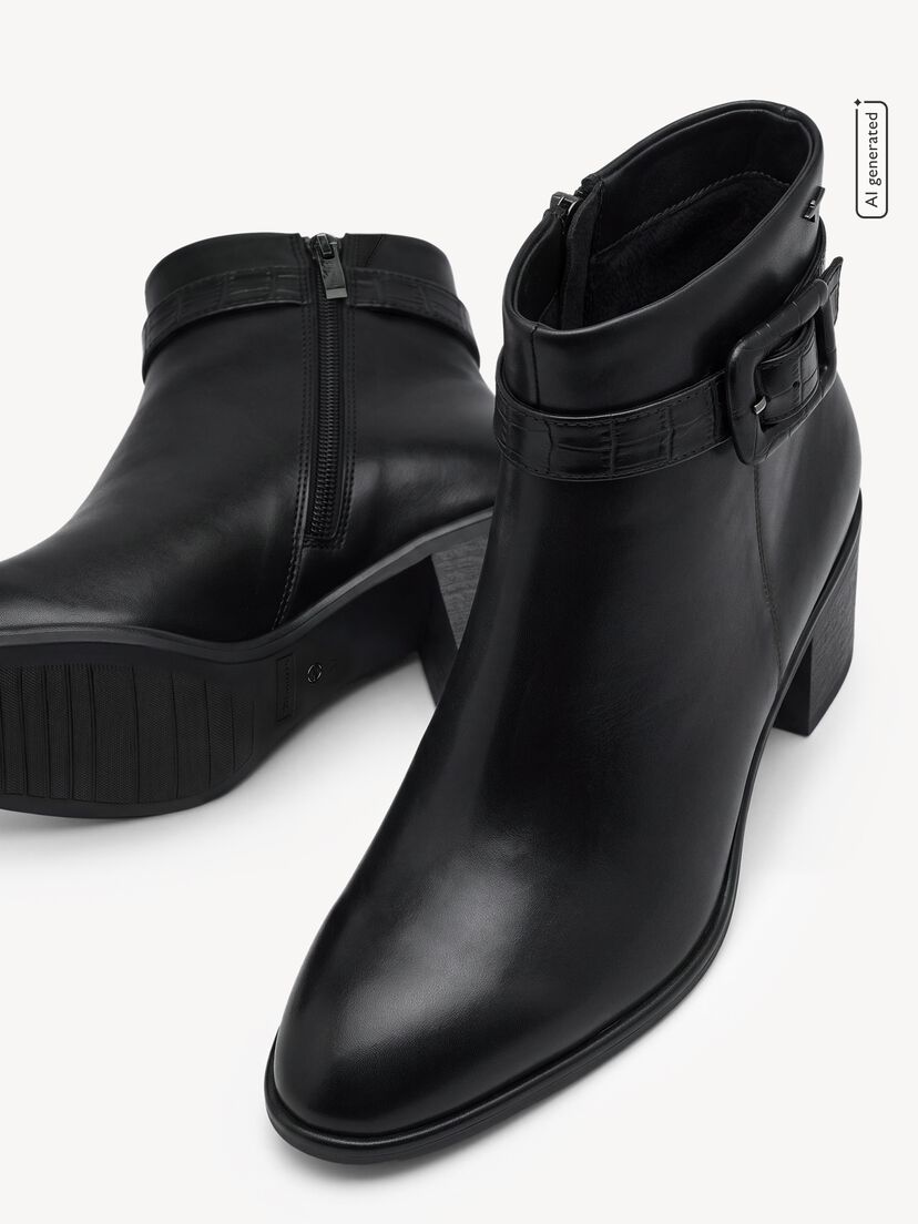 Enkellaarsje - zwart, BLACK LEATHER, hi-res