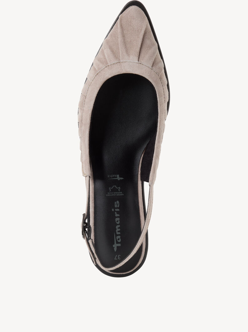 Leren Slingpumps - beige, TAUPE, hi-res