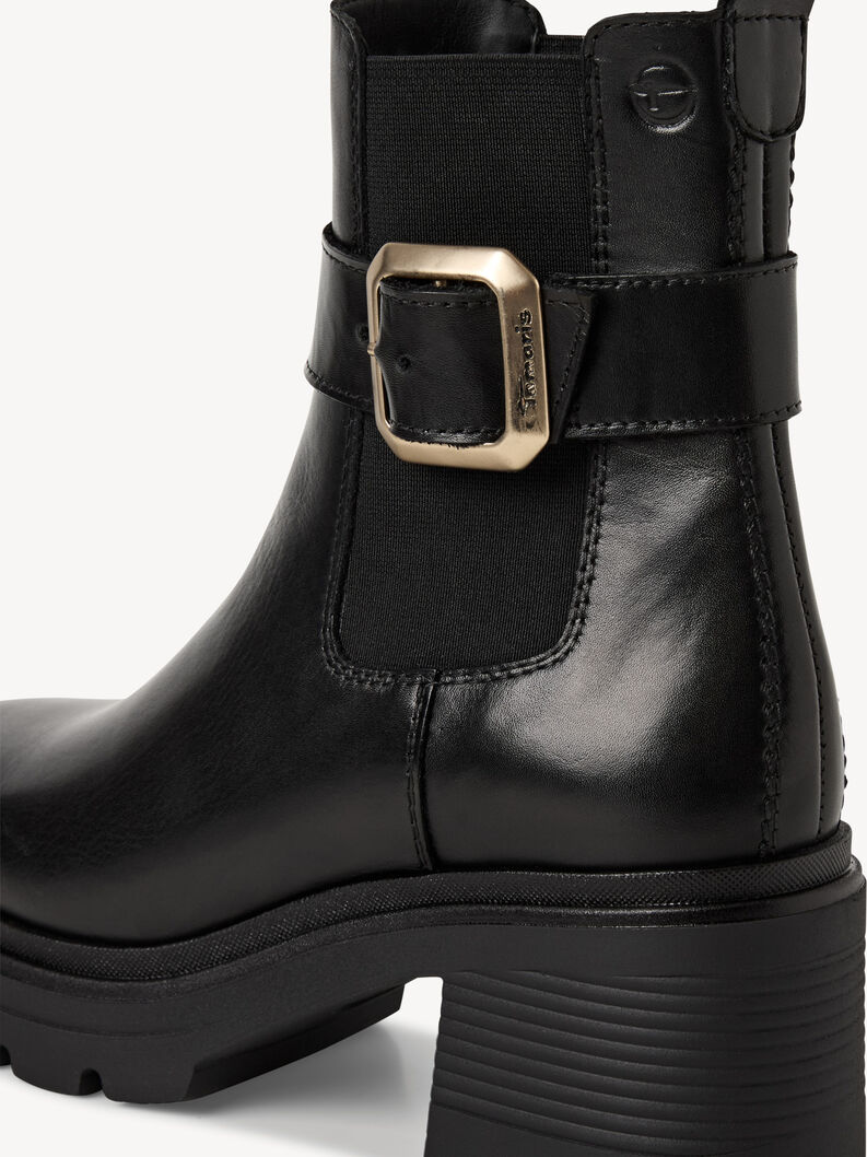 Bottine en cuir - noir, BLACK, hi-res