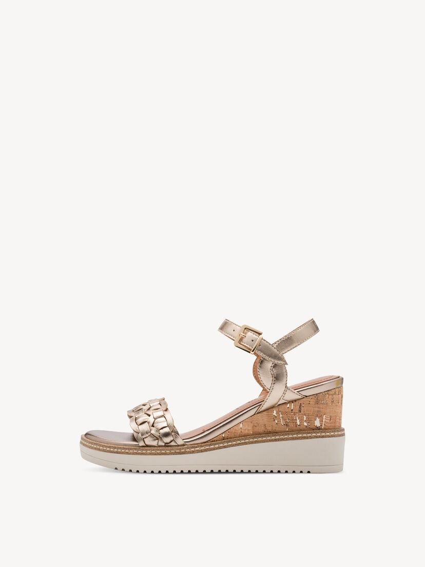 Leren Sandaaltje - metallic, BRONCE, hi-res