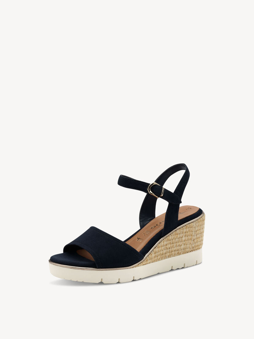 Leren Sandaaltje - blauw, NAVY, hi-res