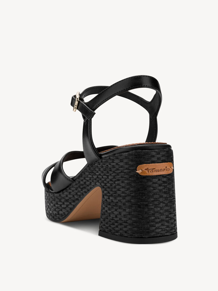 Sandaaltje, BLACK LEATHER, hi-res