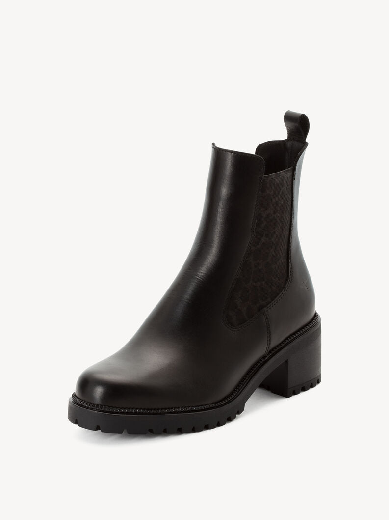 Leder Chelsea Boot - schwarz, BLACK/LEOPARD, hi-res