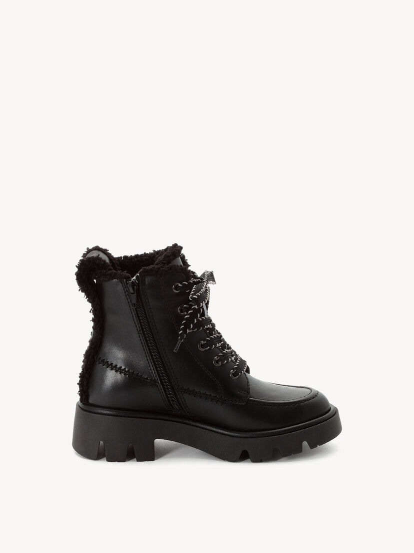 Enkellaarsje - zwart warme voering, BLACK LEATHER, hi-res