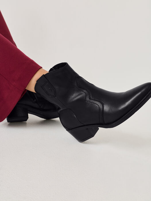 Enkellaarsje, BLACK LEATHER, hi-res