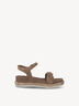 Leather Heeled sandal - brown, CAMEL, hi-res