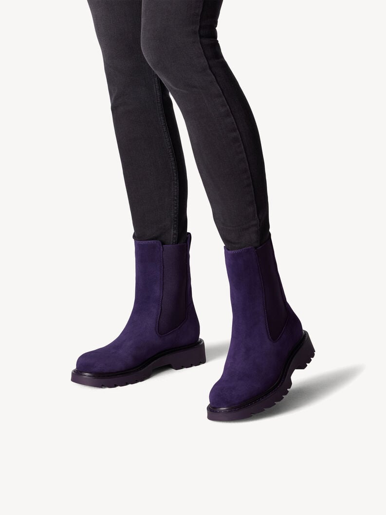 Bottine Chelsea en cuir - mauve, PURPLE, hi-res