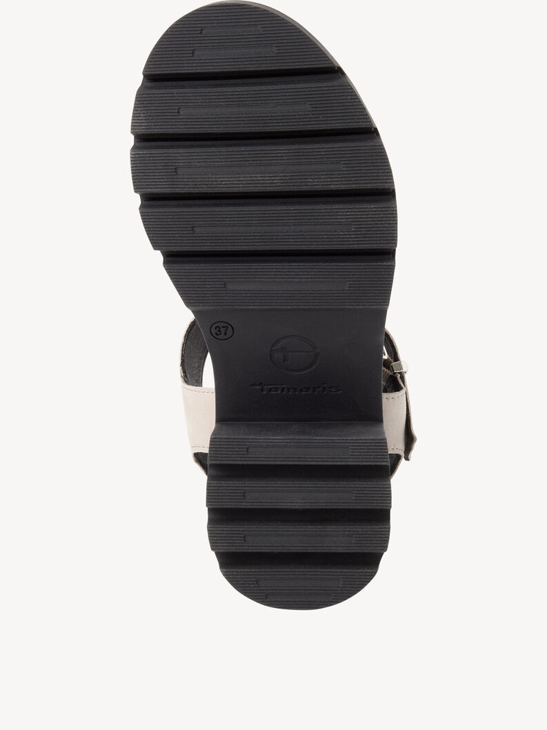 Ledersandalette - beige, TAUPE, hi-res