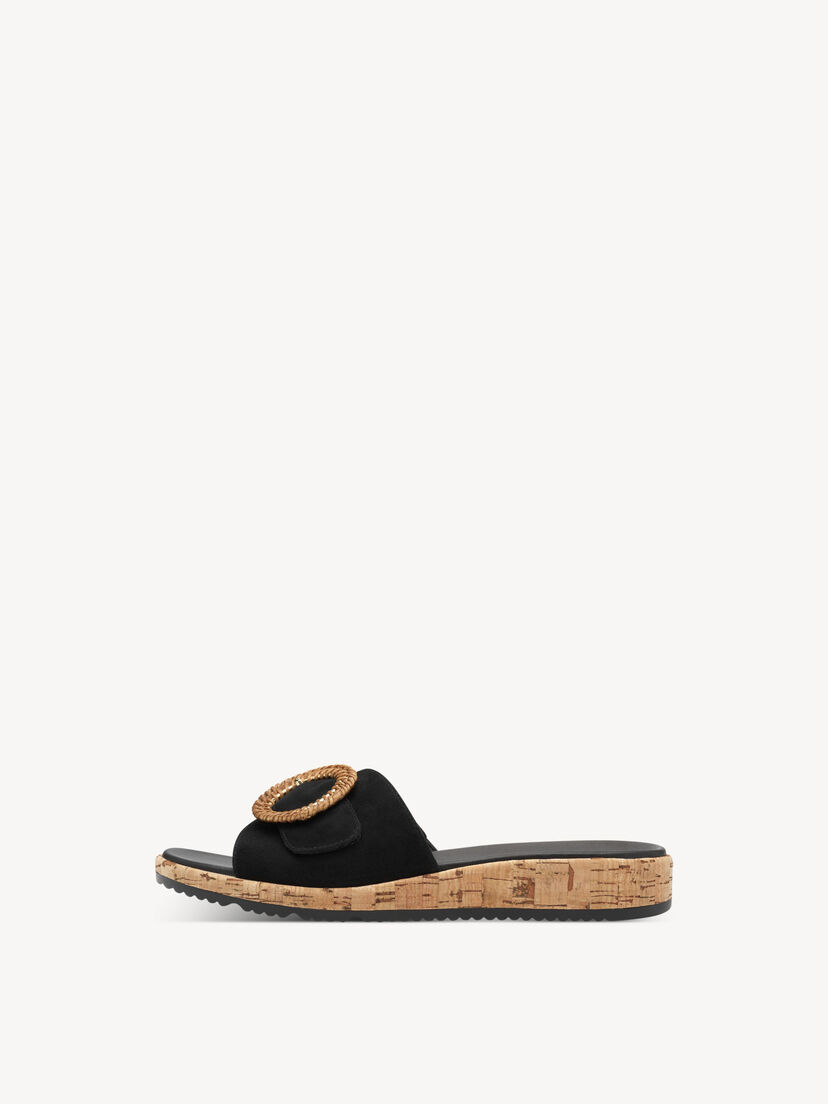 Leren Slipper - zwart, BLACK, hi-res