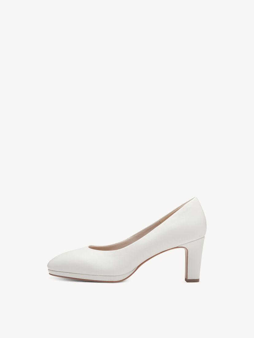 Leren Pumps - wit, WHITE, hi-res