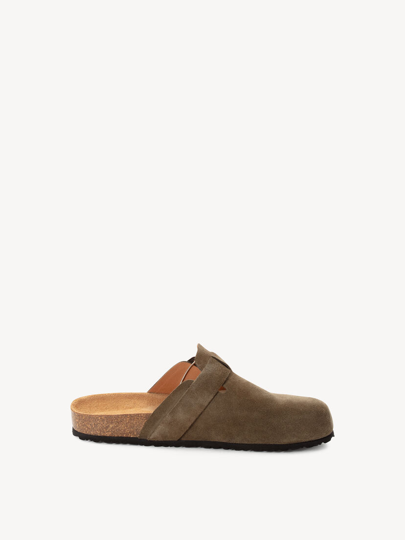 Leren Slipper - groen, OLIVE, hi-res