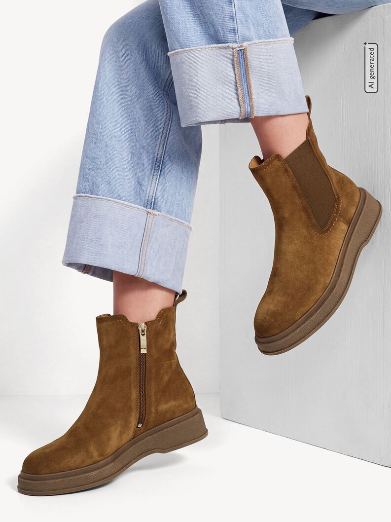 Leren Chelseaboot - bruin, cognac, hi-res