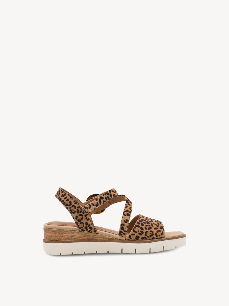 Ledersandalette - braun, LEOPARD, hi-res