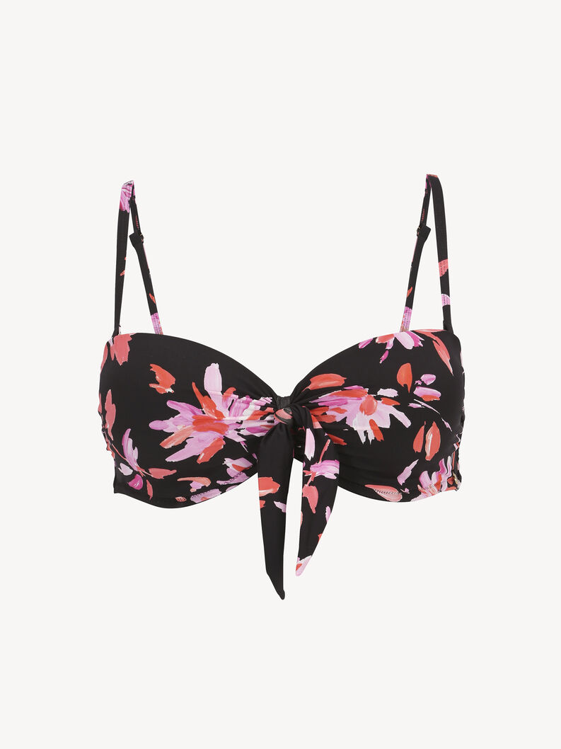 Haut de bikini - noir, Pink Flower AOP, hi-res