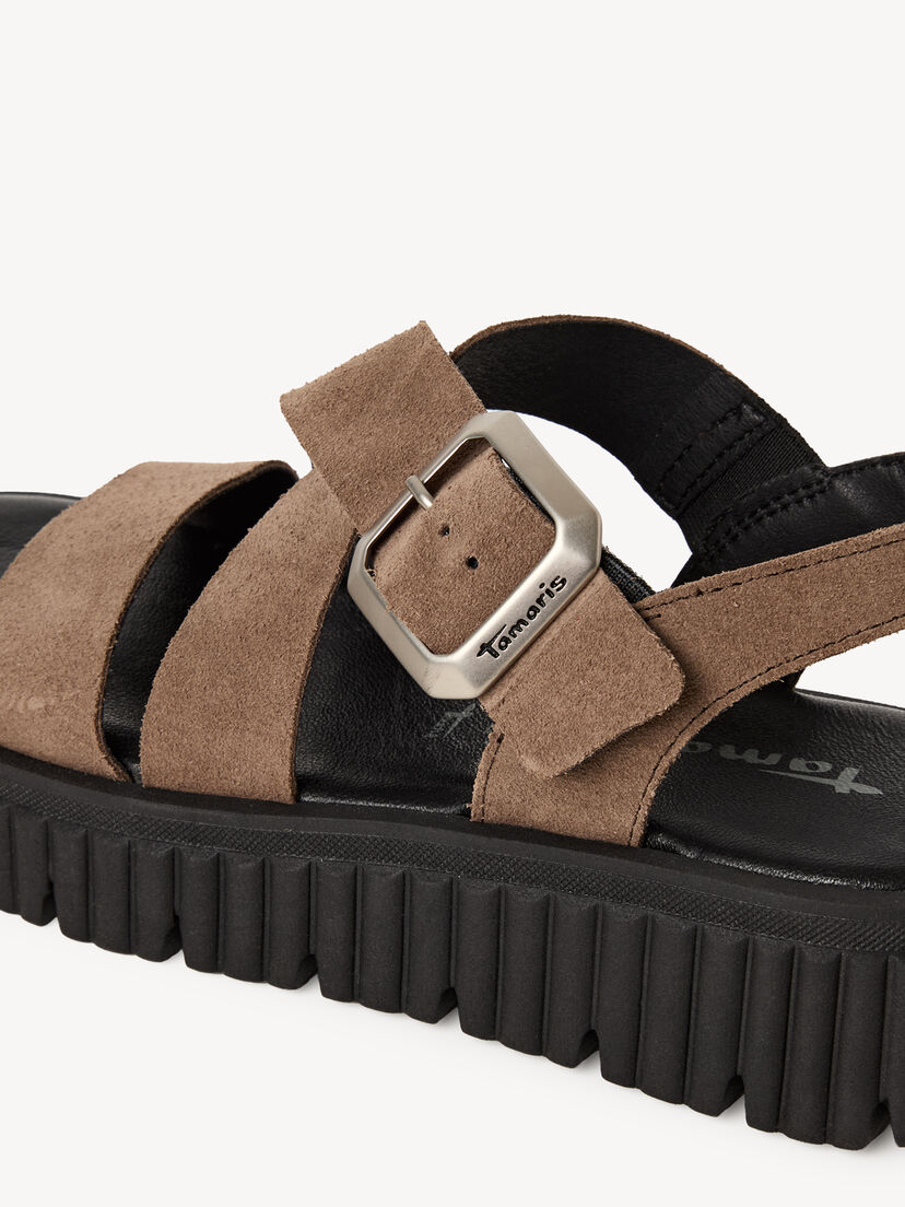 Leren Sandaaltje - bruin, TAUPE, hi-res